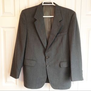 Vintage Evan-Picone Gray & Blue Stripe 100% Wool Blazer Sport Coat 42R
